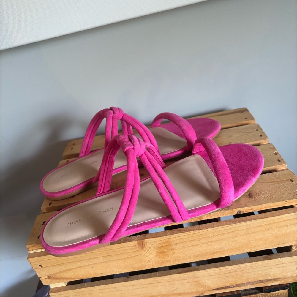 Stuart Weitzman Twisted Knot Pink Sandals - Picture 8 of 8